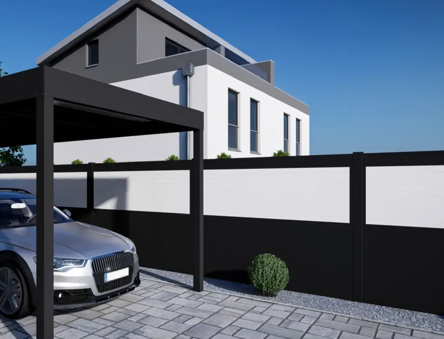 Sichtschutz für Einfamilienhaus, Zaun, hochwertig und modern aus Aluminium